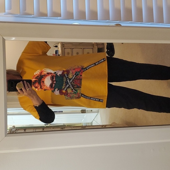 Haute Mess Gwaine Lancelot Top Tee Shirt Yellow Face Boujee Art Design Fashion A - Picture 8 of 8